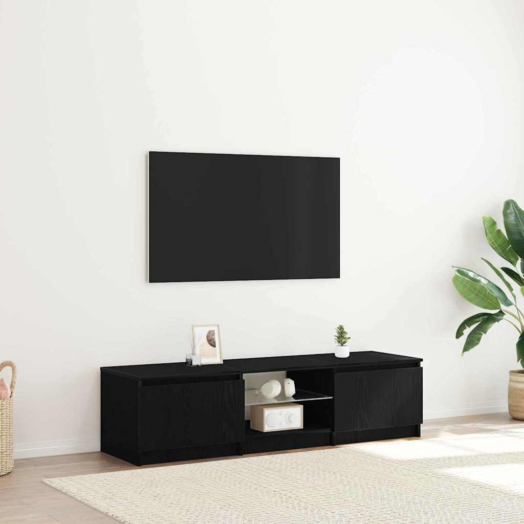 Mobile TV Rovere Nero 140 x 38,5 x 36 cm Legno multistrato