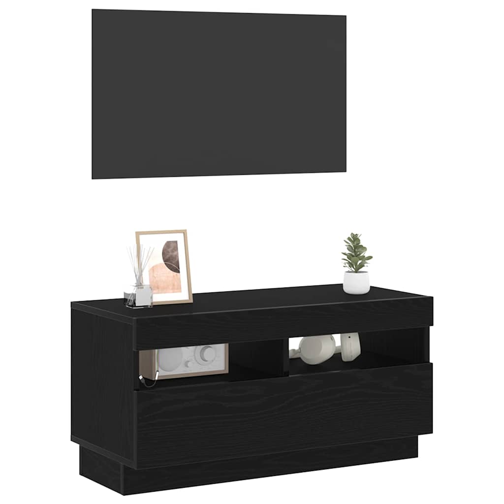 Mobile TV Rovere Nero 80 x 35 x 40 cm Legno multistrato