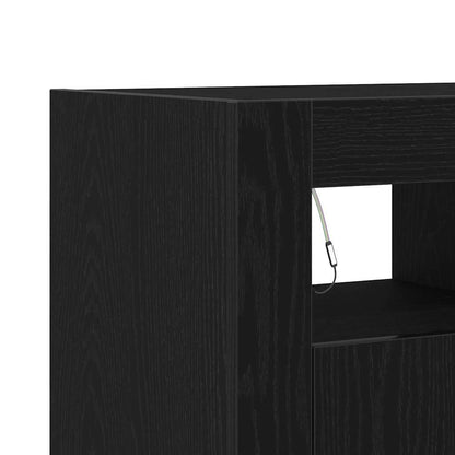 Credenza Rovere Nero 80 x 35 x 75 cm Legno multistrato