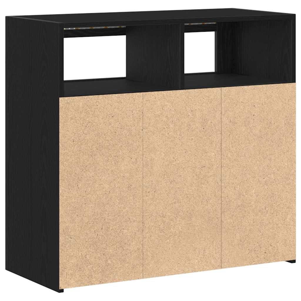 Credenza Rovere Nero 80 x 35 x 75 cm Legno multistrato