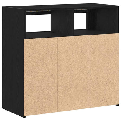 Credenza Rovere Nero 80 x 35 x 75 cm Legno multistrato