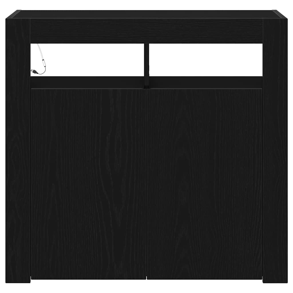 Credenza Rovere Nero 80 x 35 x 75 cm Legno multistrato