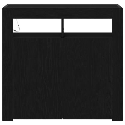 Credenza Rovere Nero 80 x 35 x 75 cm Legno multistrato