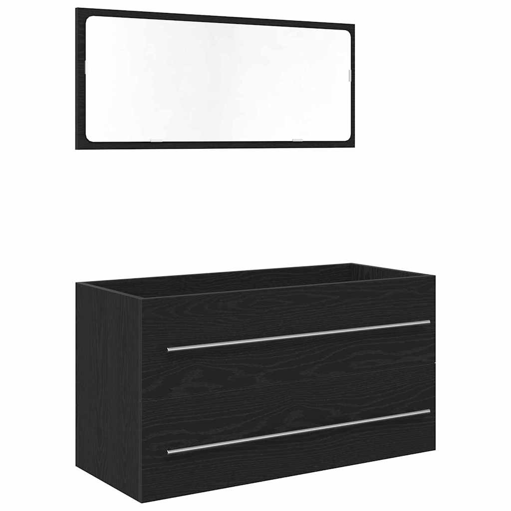 Mobile Lavabo Rovere Nero 90 x 45 x 1.5 cm Legno ingegnerizzato | homemem39