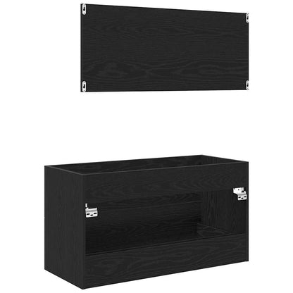 Mobile Lavabo Rovere Nero 90 x 45 x 1.5 cm Legno ingegnerizzato | homemem39