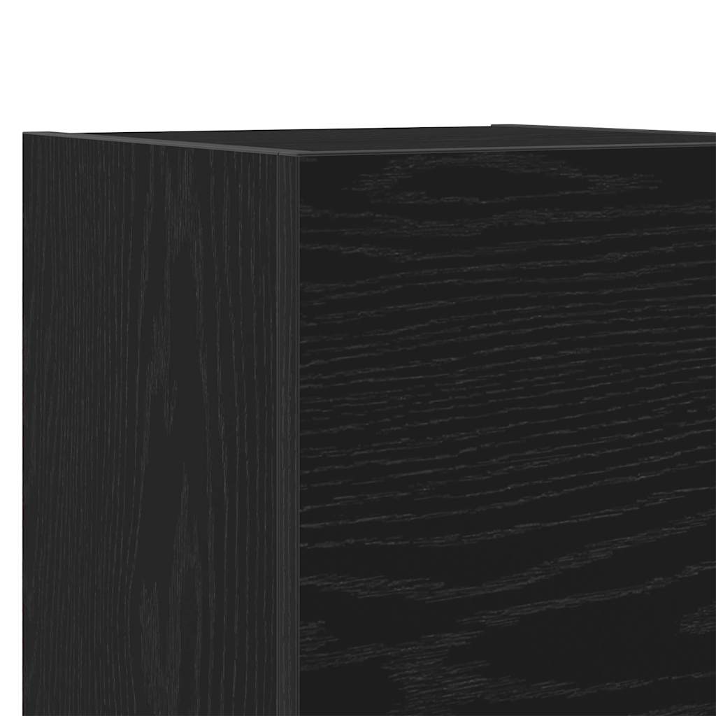 Mobile TV da parete 2 pcs Rovere Nero 30,5 x 30 x 30 cm