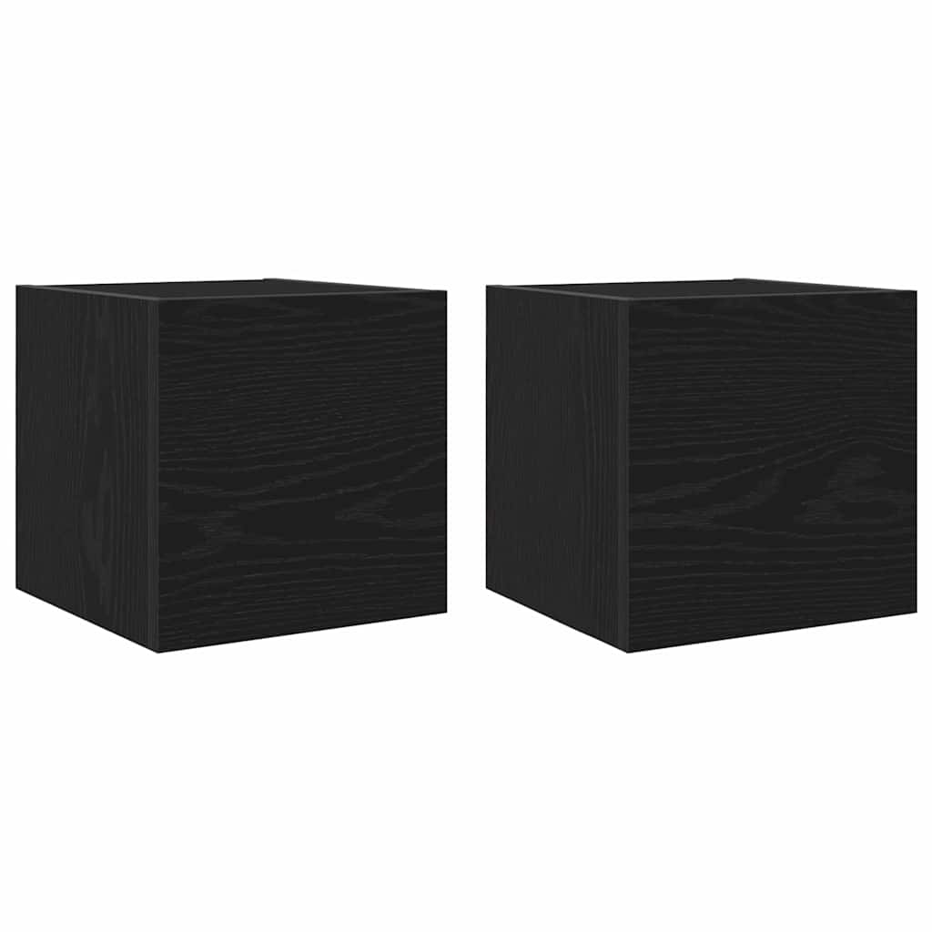 Mobile TV da parete 2 pcs Rovere Nero 30,5 x 30 x 30 cm | homemem39
