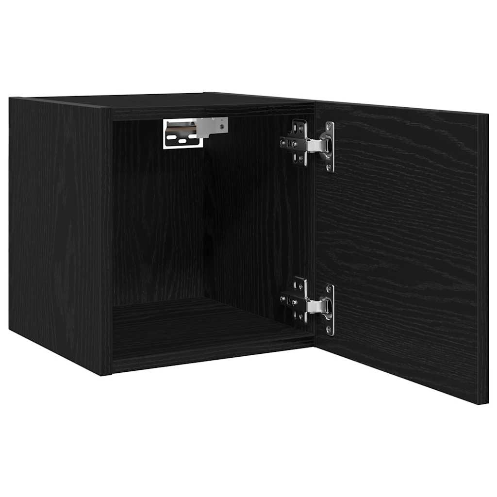 Mobile TV da parete 2 pcs Rovere Nero 30,5 x 30 x 30 cm | homemem39