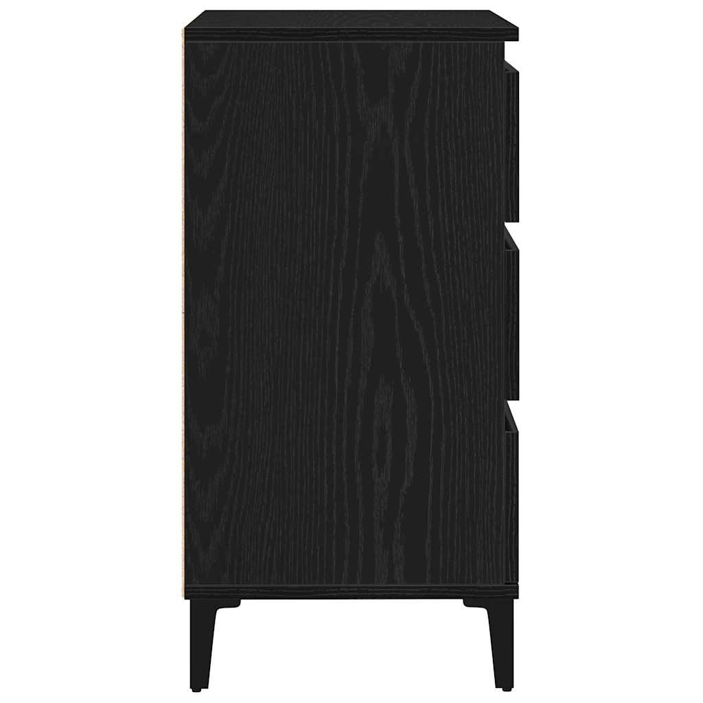 Credenza Rovere Nero 60 x 35 x 70 cm Legno multistrato