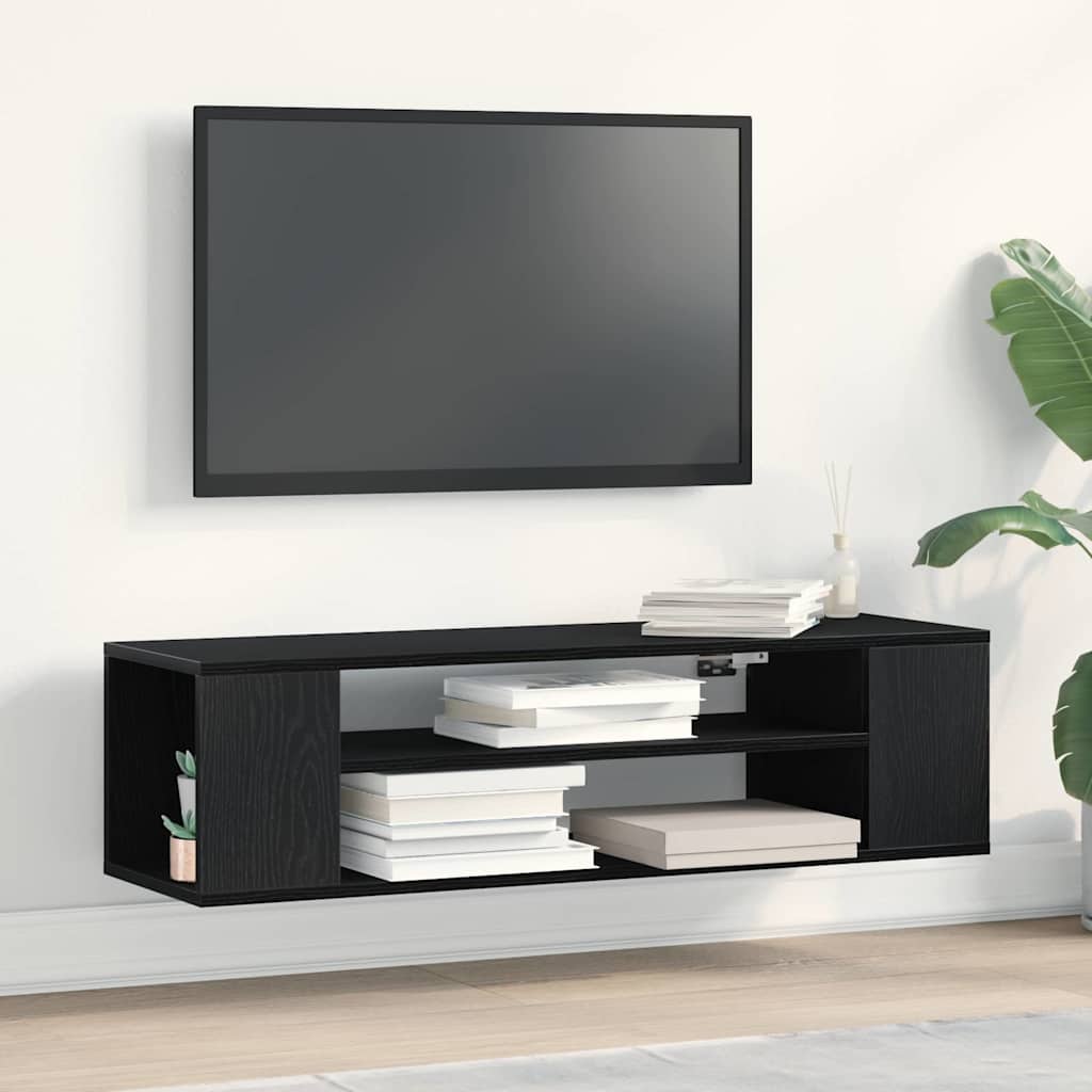Mobile TV Rovere Nero 100 x 30 x 26,5 cm Legno multistrato