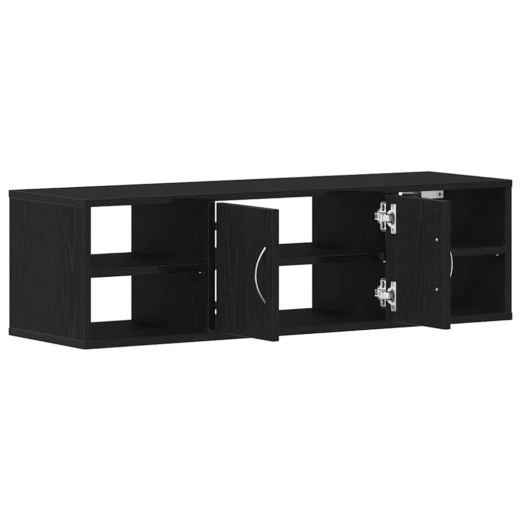 Scaffale da parete con lo scaffale Rovere Nero 102 x 30 x 29 cm | homemem39