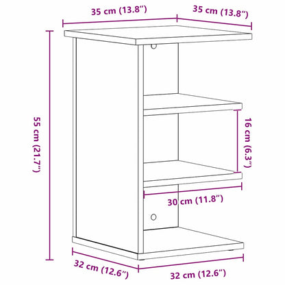 Mobile laterale Rovere Nero 35 x 35 x 55 cm Legno multistrato