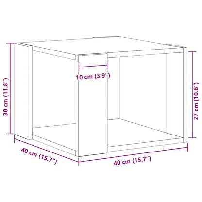 Tavolino da salotto Rovere Nero 40 x 40 x 30 cm