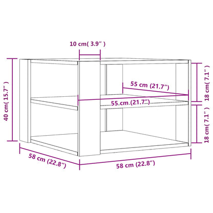 Tavolino da salotto Rovere Nero 59.5 x 59.5 x 40 cm