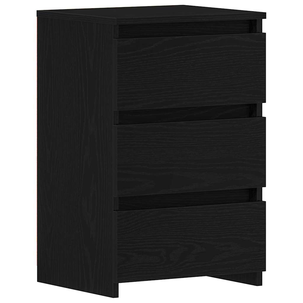 Armadio da Notte con cassetto Rovere Nero 40 x 35 x 62,5 cm