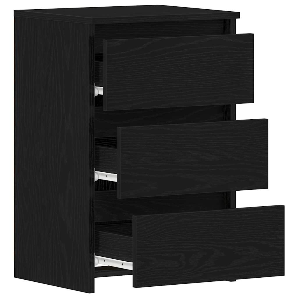 Armadio da Notte con cassetto Rovere Nero 40 x 35 x 62,5 cm