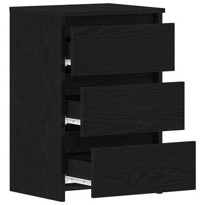 Armadio da Notte con cassetto Rovere Nero 40 x 35 x 62,5 cm