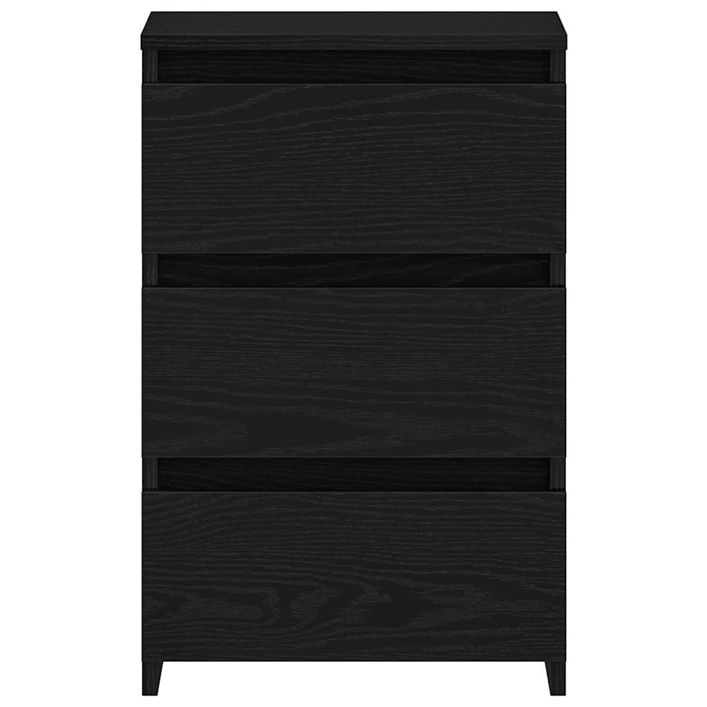 Armadio da Notte con cassetto Rovere Nero 40 x 35 x 62,5 cm