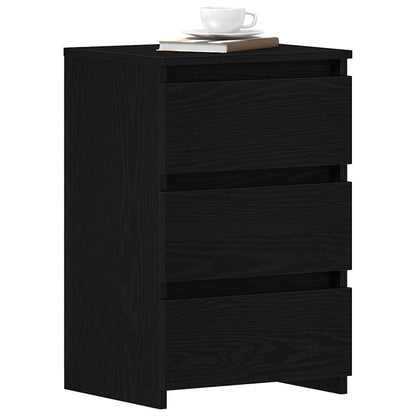 Armadio da Notte con cassetto Rovere Nero 40 x 35 x 62,5 cm