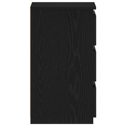 Armadio da Notte con cassetto Rovere Nero 40 x 35 x 62,5 cm