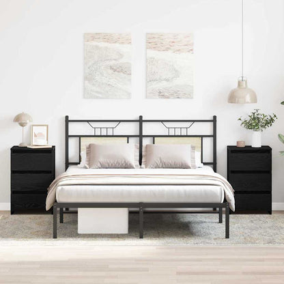 Armadio da Notte 2 pcs Rovere Nero 40 x 35 x 62,5 cm