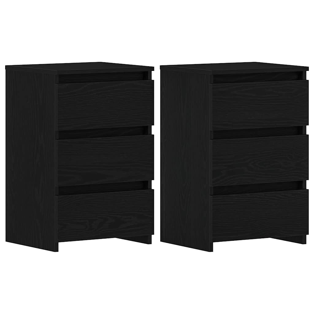 Armadio da Notte 2 pcs Rovere Nero 40 x 35 x 62,5 cm