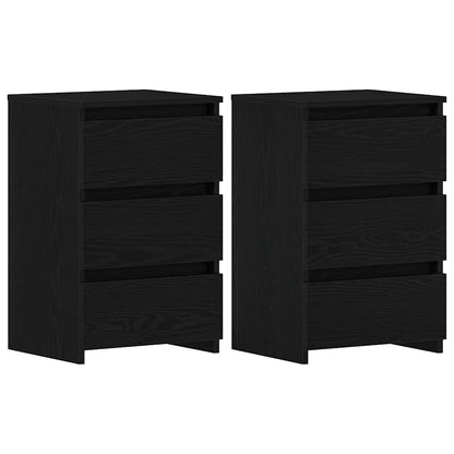 Armadio da Notte 2 pcs Rovere Nero 40 x 35 x 62,5 cm