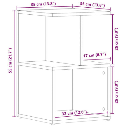 Armadio da Notte Rovere Nero 35 x 35 x 55 cm Legno multistrato