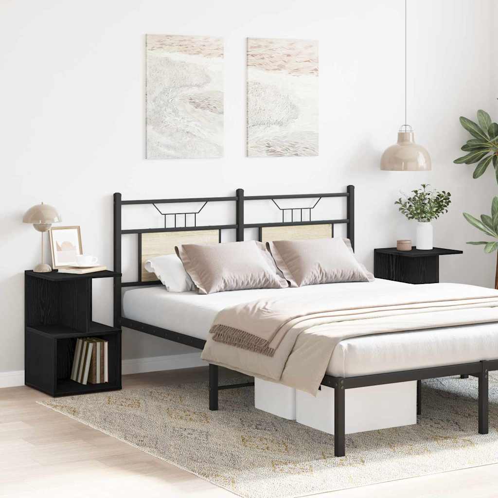 Armadio da Notte 2 pcs Rovere Nero 35 x 35 x 55 cm