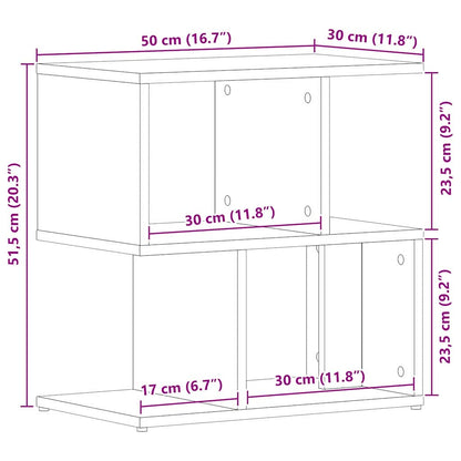 Armadio da Notte Rovere Nero 50 x 30 x 51,5 cm | homemem39
