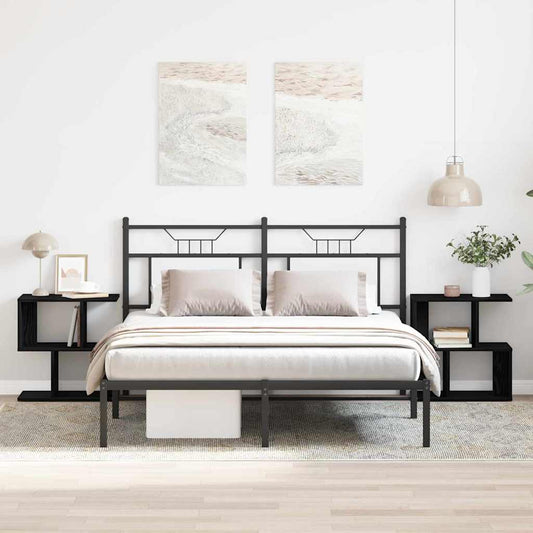 Armadio da Notte 2 pcs Rovere Nero 50 x 30 x 51,5 cm