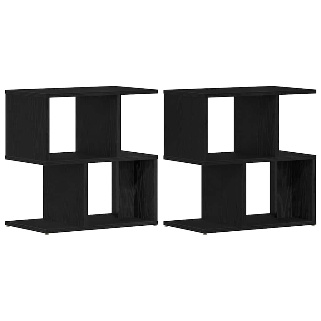 Armadio da Notte 2 pcs Rovere Nero 50 x 30 x 51,5 cm | homemem39
