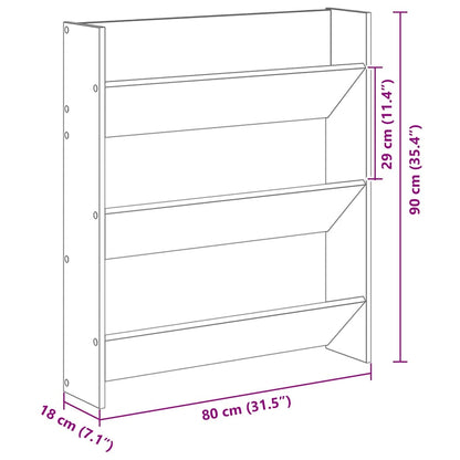 Armadio per scarpe da muro 2 pcs Rovere nero 80 x 18 x 90 cm - homemem39