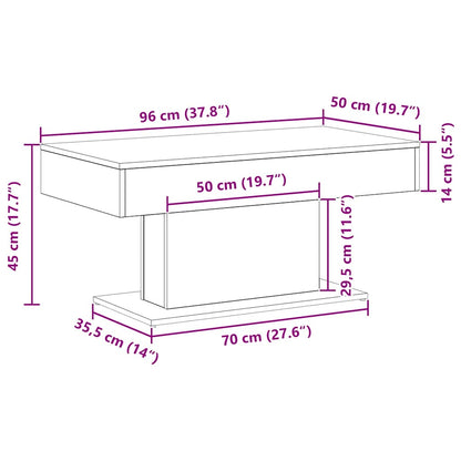 Tavolino da salotto Rovere Nero 96 x 50 x 45 cm | homemem39