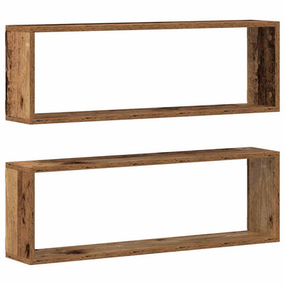 Scaffali da parete 2 pcs Legno vecchio 80 x 15 x 26 cm