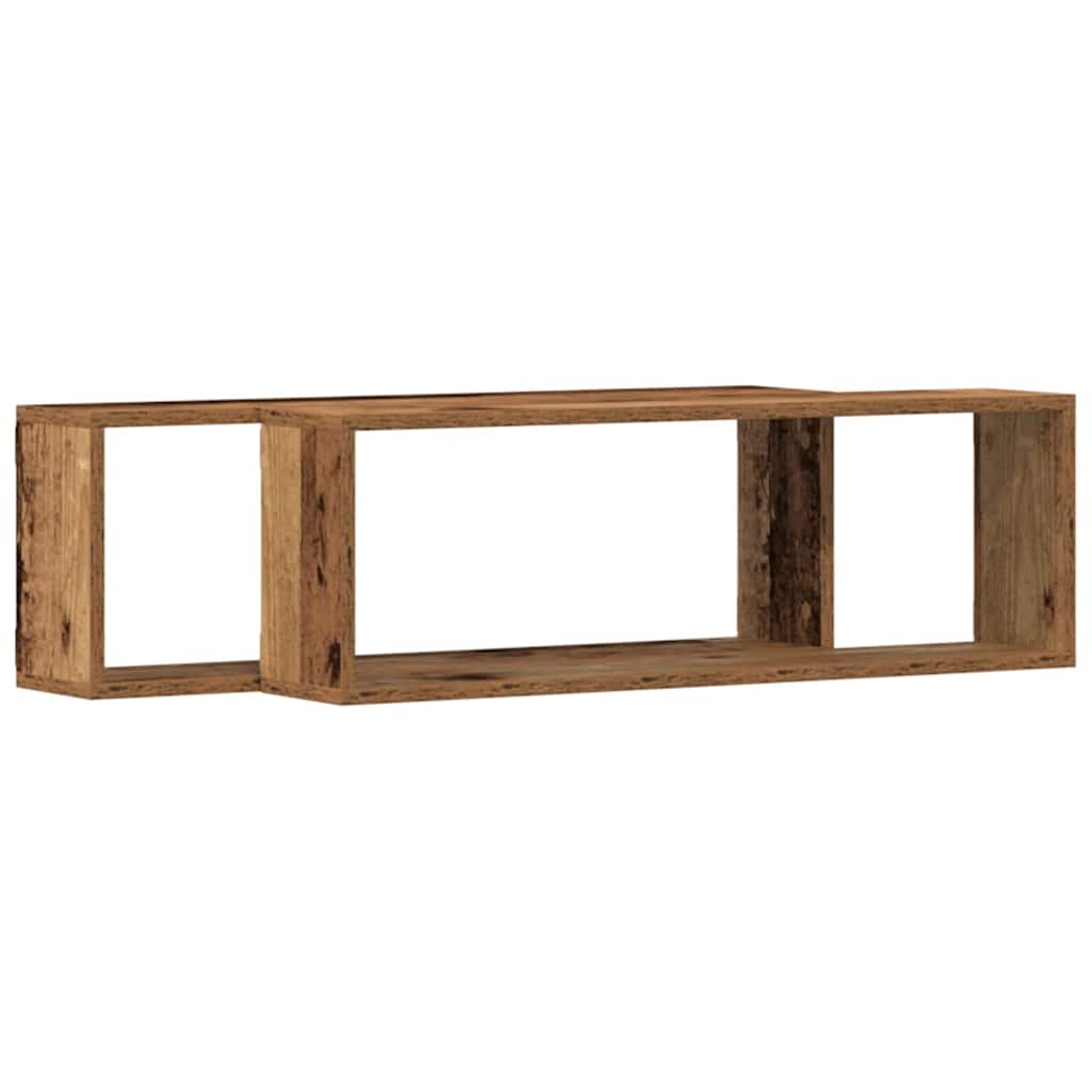 Scaffali da parete 2 pcs Legno vecchio 80 x 15 x 26 cm