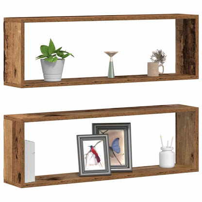 Scaffali da parete 2 pcs Legno vecchio 80 x 15 x 26 cm