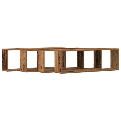Scaffali da parete 4 pcs Legno vecchio 80 x 15 x 26 cm