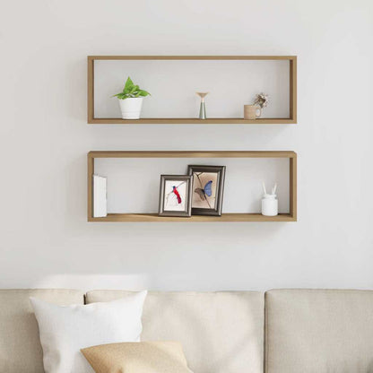 Mensola da Parete 2 pcs Quercia Artigianale 80 x 15 x 26 cm