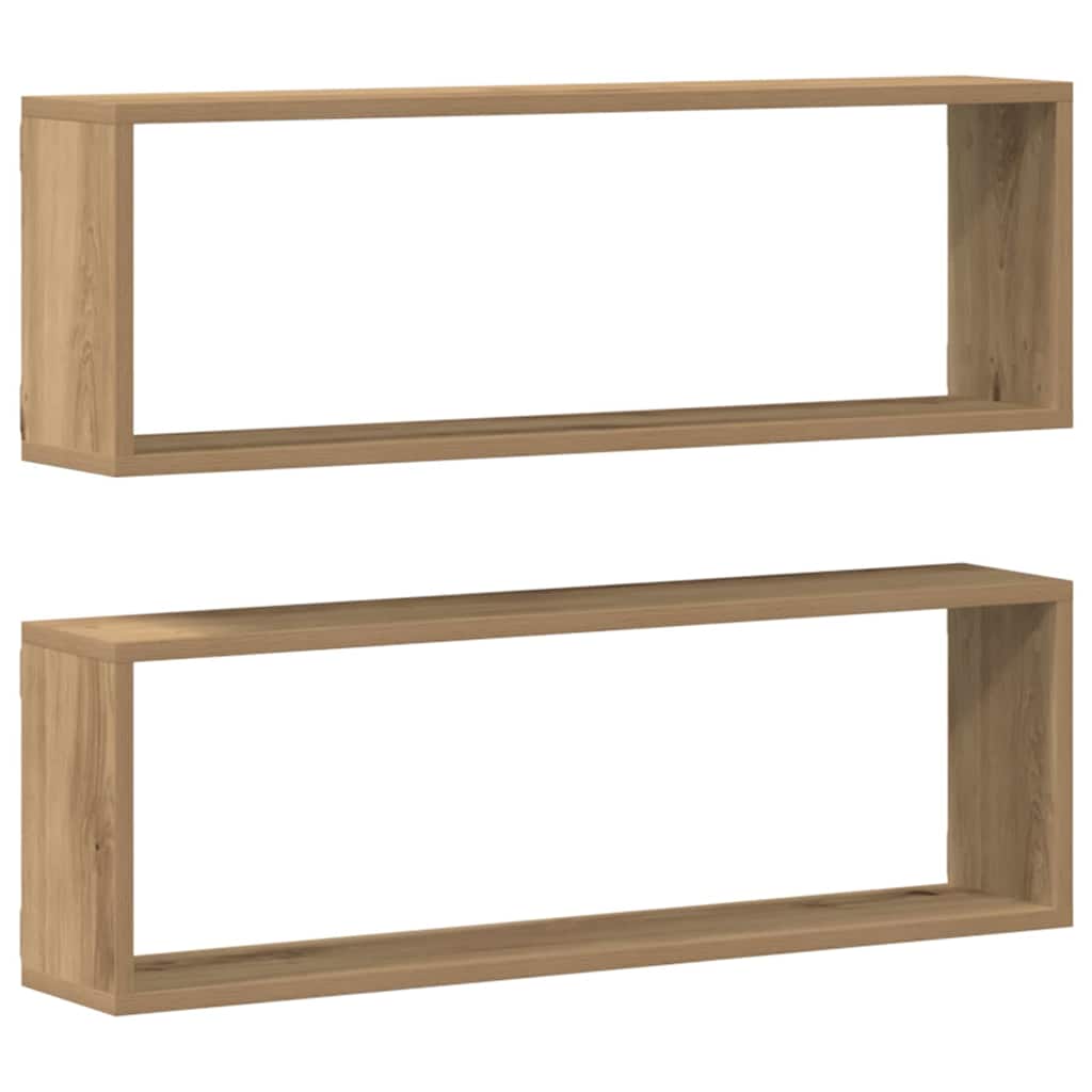 Scaffali da parete 2 pcs Rovere Artigianale 80 x 15 x 26 cm