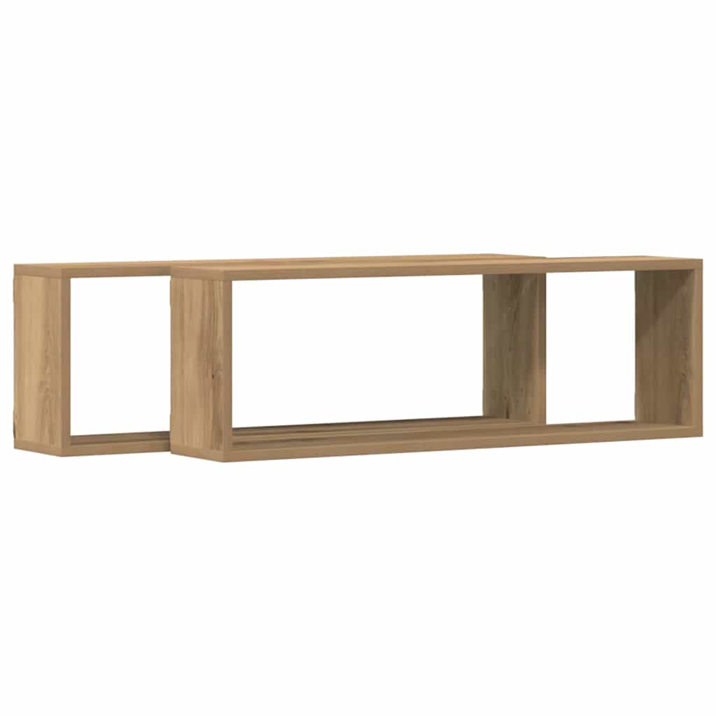 Scaffali da parete 2 pcs Rovere Artigianale 80 x 15 x 26 cm