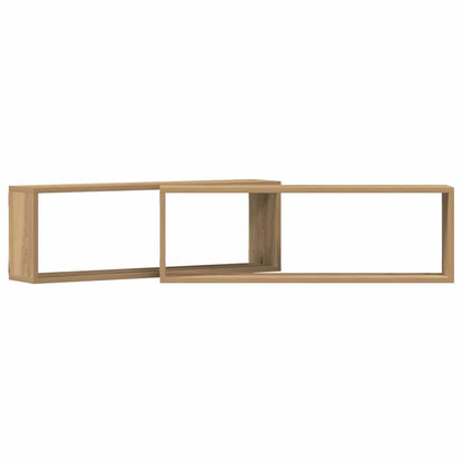 Scaffali da parete 2 pcs Rovere Artigianale 80 x 15 x 26 cm