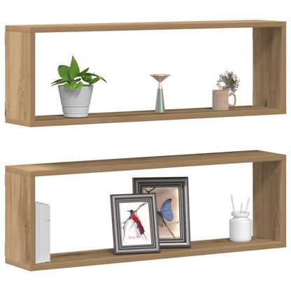 Scaffali da parete 2 pcs Rovere Artigianale 80 x 15 x 26 cm