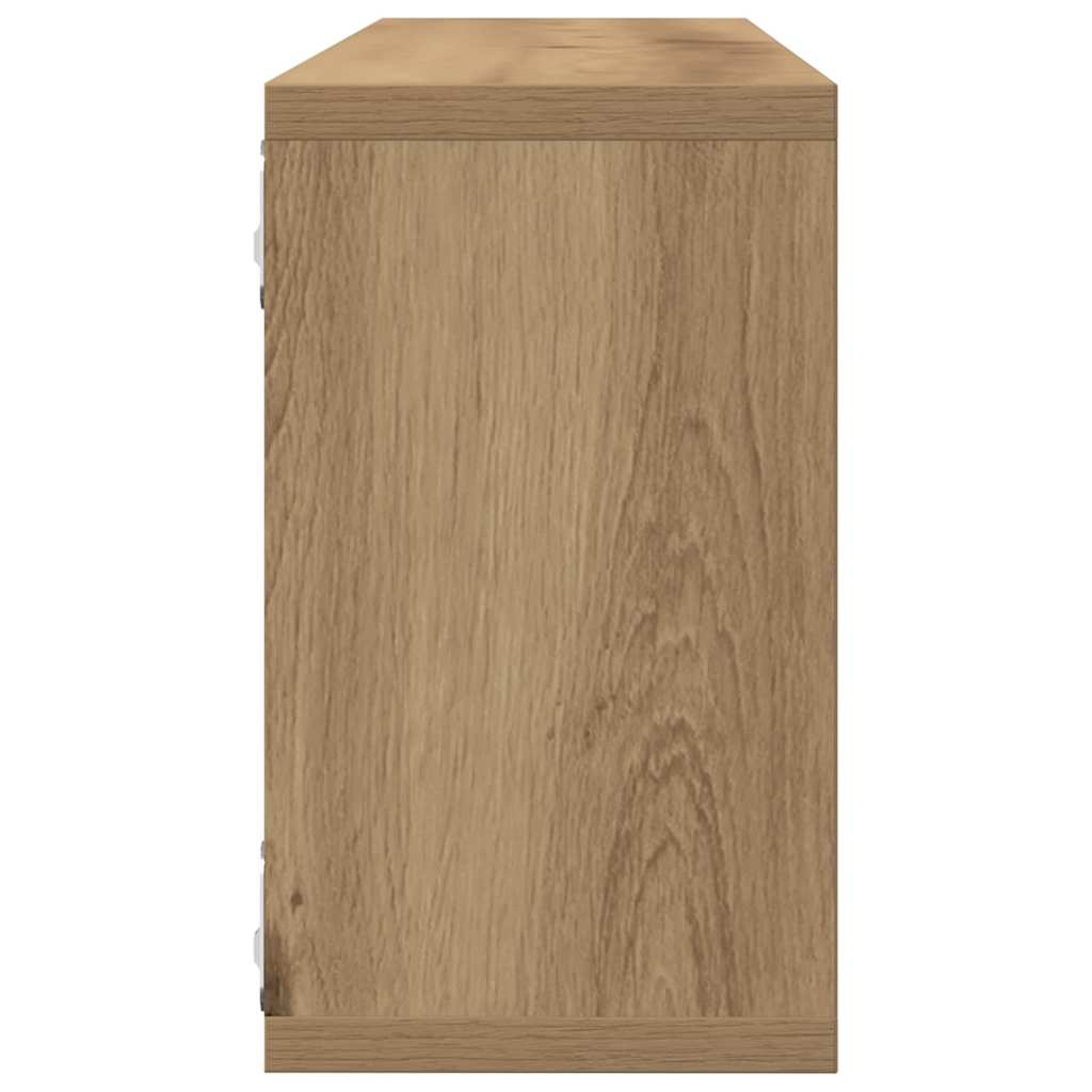 Scaffali da parete 4 pcs Rovere Artigianale 80 x 15 x 26 cm
