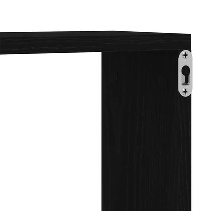 Scaffali da parete 4 pcs Rovere Nero 80 x 15 x 26 cm