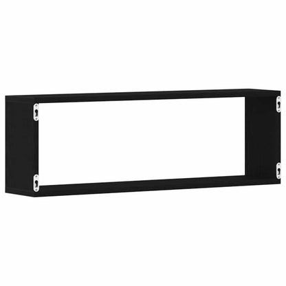 Scaffali da parete 4 pcs Rovere Nero 80 x 15 x 26 cm | homemem39