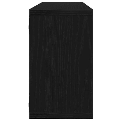 Scaffali da parete 4 pcs Rovere Nero 80 x 15 x 26 cm | homemem39