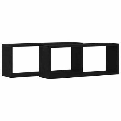 Scaffali da parete 2 pcs Rovere Nero 60 x 15 x 23 cm | homemem39
