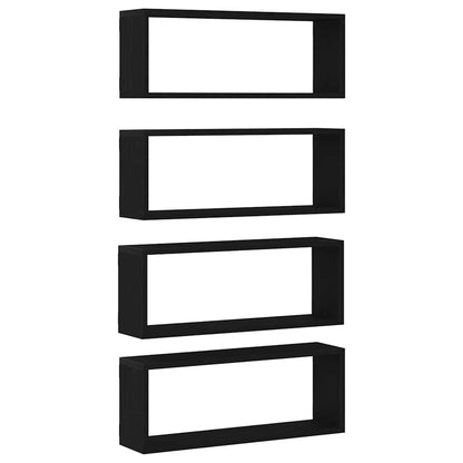 Scaffali da parete 4 pcs Rovere Nero 60 x 15 x 23 cm | homemem39