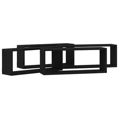 Scaffali da parete 4 pcs Rovere Nero 60 x 15 x 23 cm | homemem39